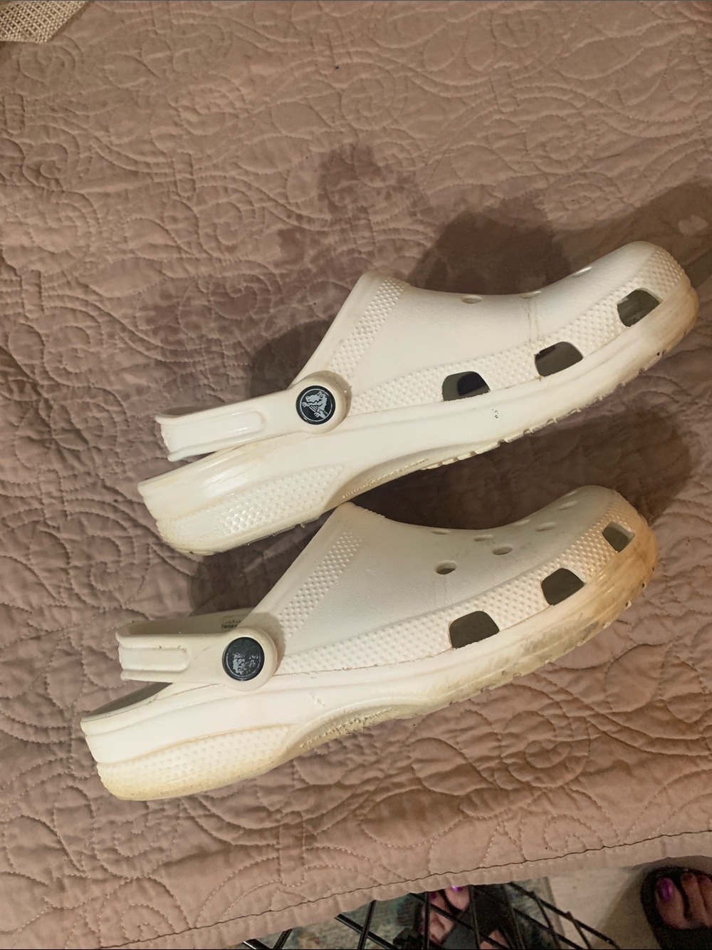 CROCS White Classic Clog Mules